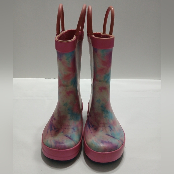 Colorful Tie-Dye Rain Boots with Handles - Picture 4 of 10